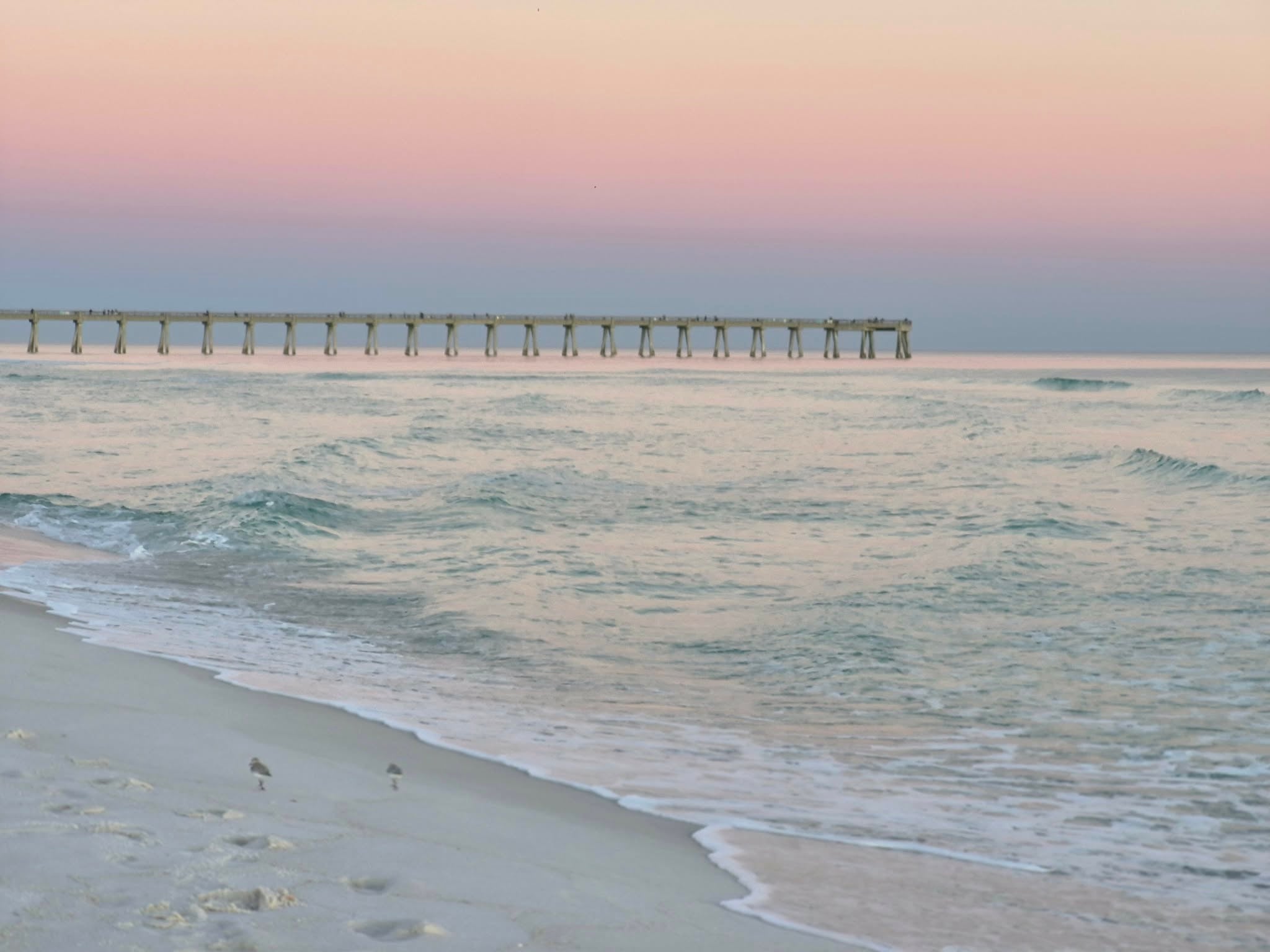The Navarre Beach pier at sunset